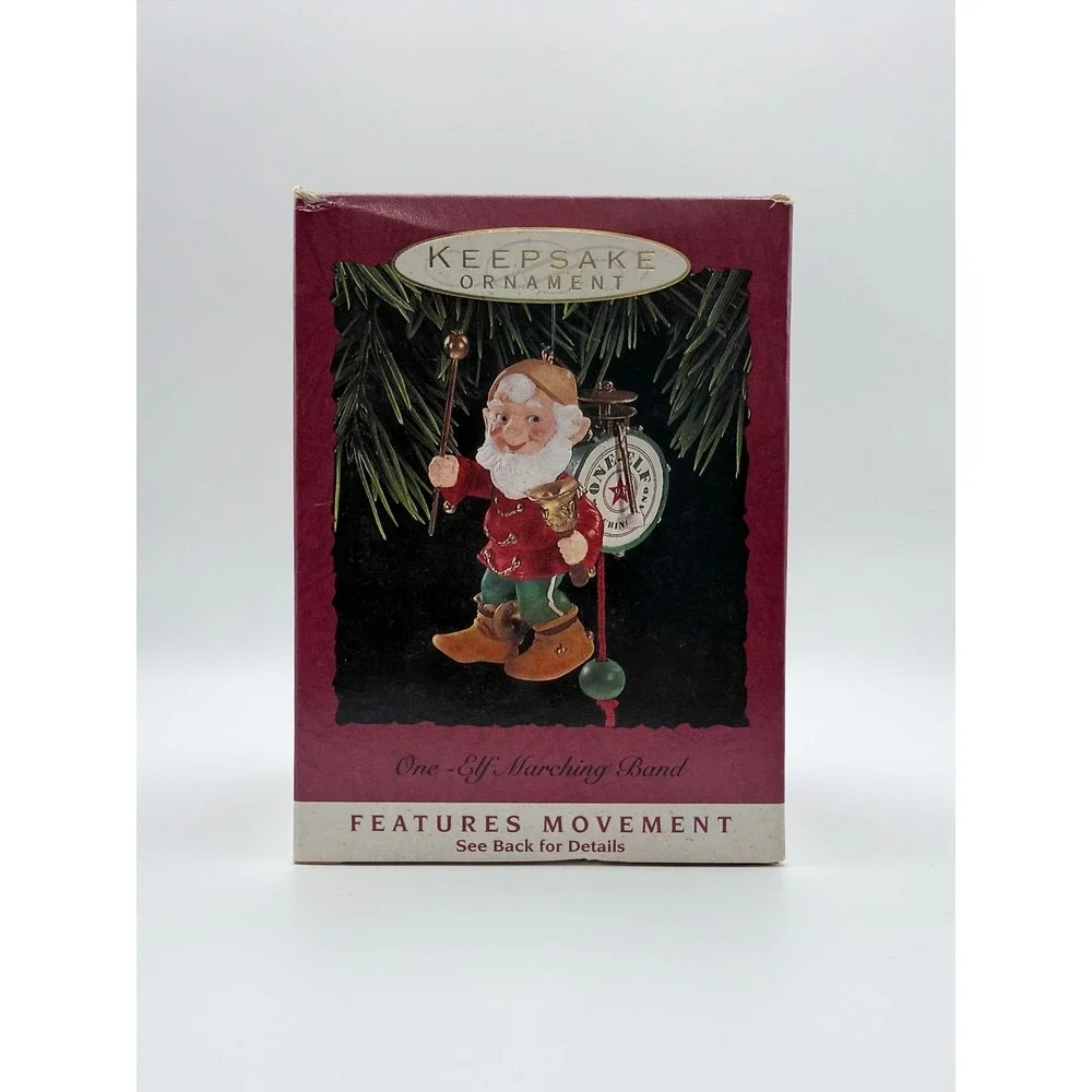 Hallmark Keepsake Ornament One Elf Marching Band Features Movement‎ Dated 1995